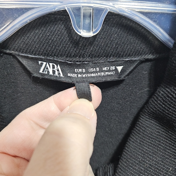 Zara Women's Black Heavyweight Jacket /Shacket Pockets Button Front Size Small. - Picture 8 of 10